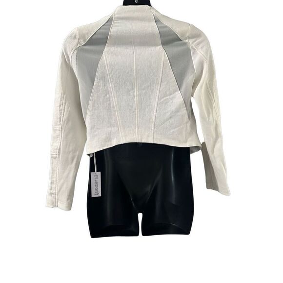 BlankNYC Women's So Icy Cream Asymmetrical Moto Jacket White Large NWT 🛑 - Picture 2 of 10